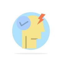 Brain Mind Power Power Mode Activate Abstract Circle Background Flat color Icon vector