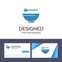 Creative Business Card and Logo template Bowl Food Kitchen Madrigal Vector Illustration