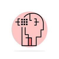 Artificial Human Man Head Abstract Circle Background Flat color Icon vector