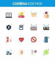 Simple Set of Covid19 Protection Blue 25 icon pack icon included infect disease tablet dirty washing viral coronavirus 2019nov disease Vector Design Elements