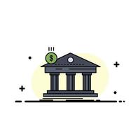 Architecture bank banking building federal Flat Color Icon Vector