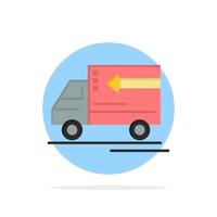 Truck Delivery Goods Vehicle Abstract Circle Background Flat color Icon vector