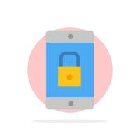 Application Lock Lock Application Mobile Mobile Application Abstract Circle Background Flat color Icon vector