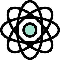 Atom Biochemistry Chemistry Laboratory  Flat Color Icon Vector icon banner Template