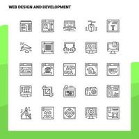 Set of Web Design And Development Line Icon set 25 Icons Vector Minimalism Style Design Black Icons Set Linear pictogram pack