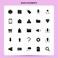 Solid 25 Basic Ui Elements Icon set Vector Glyph Style Design Black Icons Set Web and Mobile Business ideas design Vector Illustration