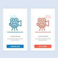 Camera Movie Film Education  Blue and Red Download and Buy Now web Widget Card Template vector