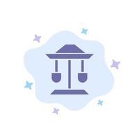 Drum Well Law Balance Blue Icon on Abstract Cloud Background vector