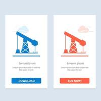 Construction Industry Oil Gas  Blue and Red Download and Buy Now web Widget Card Template vector