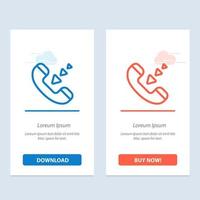 Call Communication Incoming Phone  Blue and Red Download and Buy Now web Widget Card Template vector