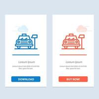 Car Parking Hotel Service  Blue and Red Download and Buy Now web Widget Card Template vector