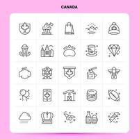 OutLine 25 Canada Icon set Vector Line Style Design Black Icons Set Linear pictogram pack Web and Mobile Business ideas design Vector Illustration