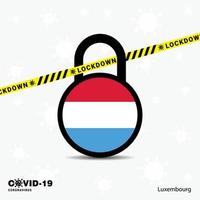 bloqueo de luxemburgo plantilla de conciencia de pandemia de coronavirus de bloqueo diseño de bloqueo de covid19 vector