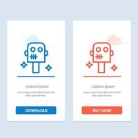 Space Suit Robot  Blue and Red Download and Buy Now web Widget Card Template vector