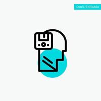 Memory Save Data User Male turquoise highlight circle point Vector icon