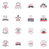 Happy fathers day 16 Black and Pink vintage retro type font Illustrator eps10 Editable Vector Design Elements