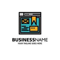 Layout Web Design Website Business Logo Template Flat Color vector