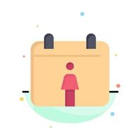 Calendar Female Abstract Flat Color Icon Template vector