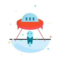 alien space ufo spaceship mars Flat Color Icon Vector