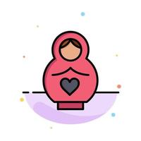 Dolphin Mother Love Heart Abstract Flat Color Icon Template vector
