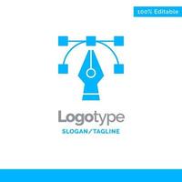Design Graphic Tool Blue Solid Logo Template Place for Tagline vector