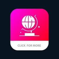 World Globe Science Mobile App Button Android and IOS Glyph Version vector