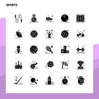 25 conjunto de iconos deportivos plantilla de ilustración de vector de icono de glifo sólido para ideas web y móviles para empresa comercial