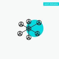 Wlan Internet Social Group turquoise highlight circle point Vector icon