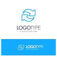Refresh Reload Rotate Repeat Blue Outline Logo Place for Tagline vector