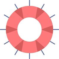 help lifebuoy lifesaver save support Flat Color Icon Vector