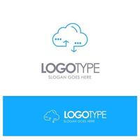 Cloud Computing Link Data Blue Logo vector