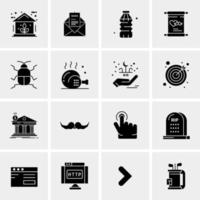 16 iconos de negocios universales vector ilustración de icono creativo para usar en proyectos relacionados con la web y dispositivos móviles