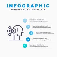 Abilities Assortment Concentration Human Line icon with 5 steps presentation infographics Background vector