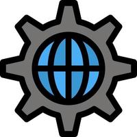 Security World Globe Internet  Flat Color Icon Vector icon banner Template