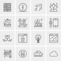 16 iconos de negocios universales vector ilustración de icono creativo para usar en proyectos relacionados con la web y dispositivos móviles