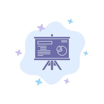 Presentation Board Projector Graph Blue Icon on Abstract Cloud Background vector