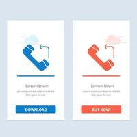 Answer Call Incoming  Blue and Red Download and Buy Now web Widget Card Template vector