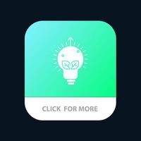 idea de éxito bombilla luz aplicación móvil botón android e ios versión de glifo vector