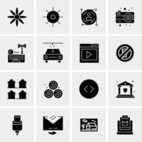 16 iconos de negocios universales vector ilustración de icono creativo para usar en proyectos relacionados con la web y dispositivos móviles