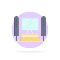 Computer Computing Server Cpu Abstract Circle Background Flat color Icon vector