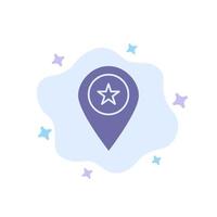 ubicación de la estrella mapa marcador pin icono azul en el fondo de la nube abstracta vector