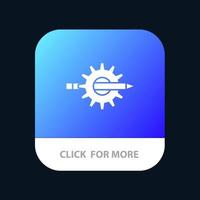 botón de aplicación móvil de producción de equipo de desarrollo de diseño de redacción de contenido versión de glifo de android e ios vector
