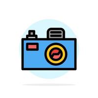 Camera Image Design Abstract Circle Background Flat color Icon vector