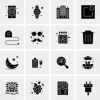 16 iconos de negocios universales vector ilustración de icono creativo para usar en proyectos relacionados con la web y dispositivos móviles