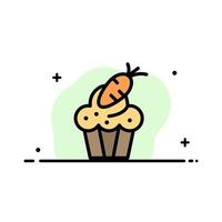 Cake Cup Food Easter Carrot  Business Flat Line Filled Icon Vector Banner Template