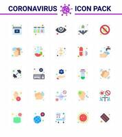 covid19 protección coronavirus pendamic 25 conjunto de iconos de color plano como protección virus cuidado de los ojos portador de gripe coronavirus viral 2019nov enfermedad vector elementos de diseño