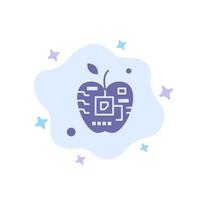 Apple Artificial Biology Digital Electronic Blue Icon on Abstract Cloud Background vector