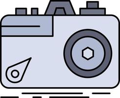 Camera photography capture photo aperture Flat Color Icon Vector