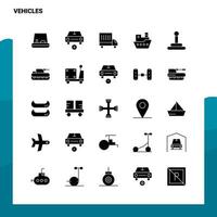 25 Vehicles Icon set Solid Glyph Icon Vector Illustration Template For Web and Mobile Ideas for business company