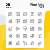 25 conjunto de iconos de bellas artes 100 archivos eps 10 editables concepto de logotipo de empresa ideas diseño de icono de línea vector